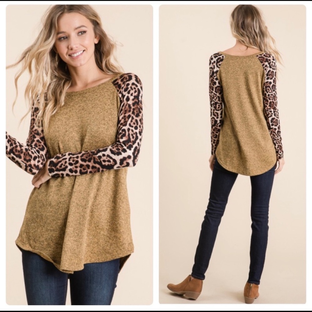 Camel Long Sleeve Top